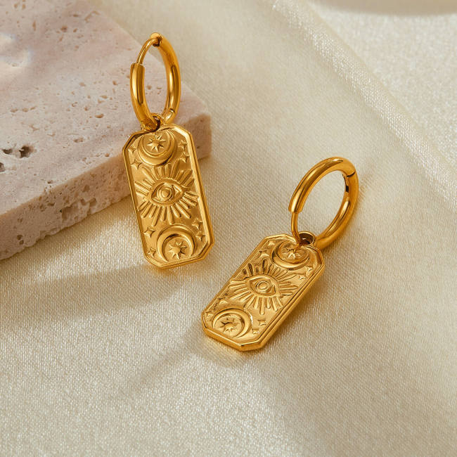 Wholesale Stainless Steel Tarot Card Hoop Earrings