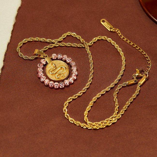 Wholesale Stainless Steel Round Snake Pendant