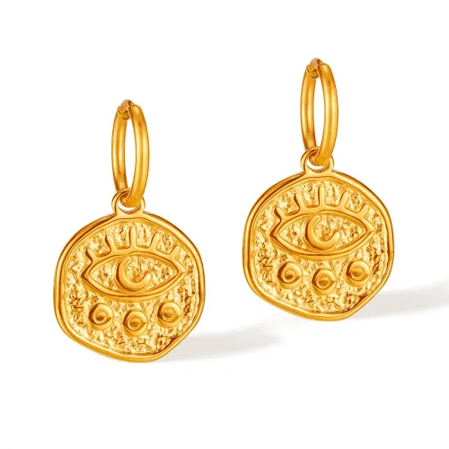 Wholsale Stainless Steel Evil Eye Hoop Earrings