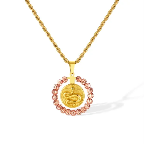 Wholesale Stainless Steel Round Snake Pendant