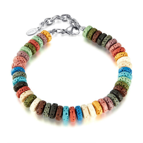 Wholesale Colorful Volcanic Stone Bead Bracelet