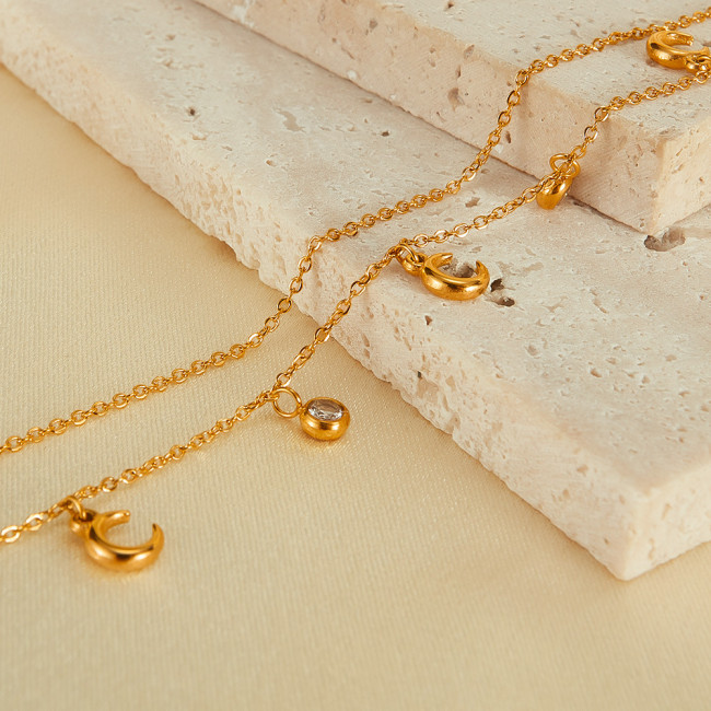 Wholesale Stainless Steel Moon Chain Necklace