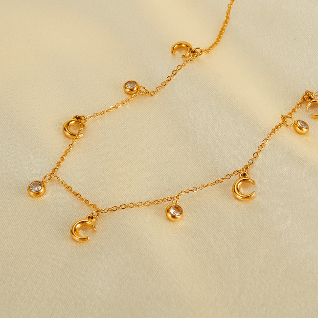 Wholesale Stainless Steel Moon Chain Necklace