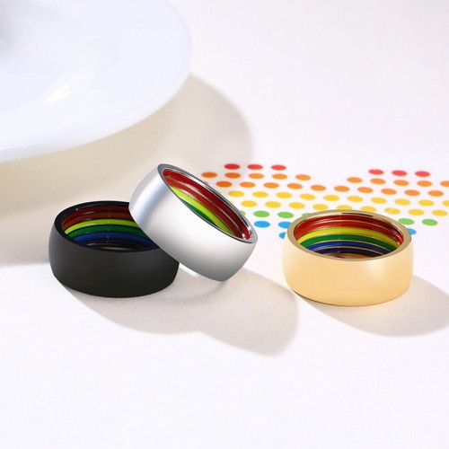 Wholesale Stainless Steel Rainbow Gay Pride Rings