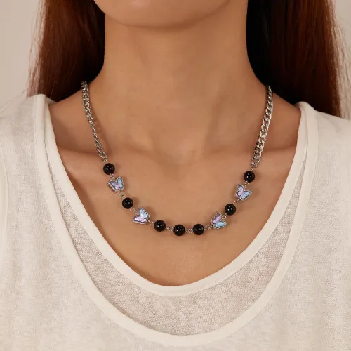 Wholesale Stainless Steel Women Butterfly Necklace