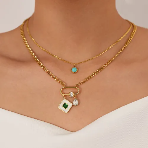 Wholesale Steel Double Layers Necklace for Women
