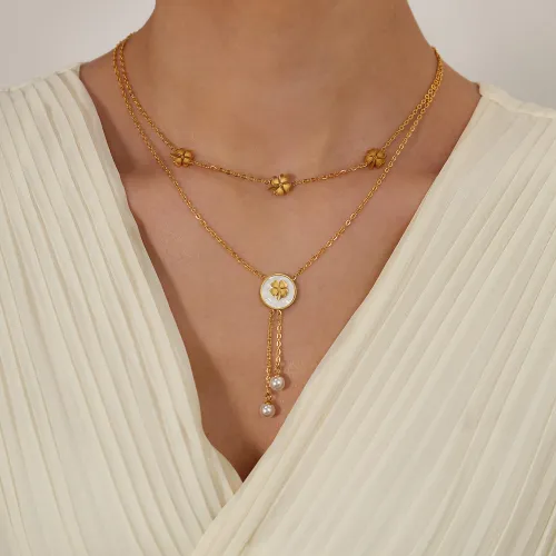 Wholesale Stainless Steel Lucky Straw Necklace