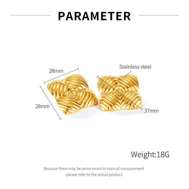 Wholesale Stainless Steel Striped Women's Earrings