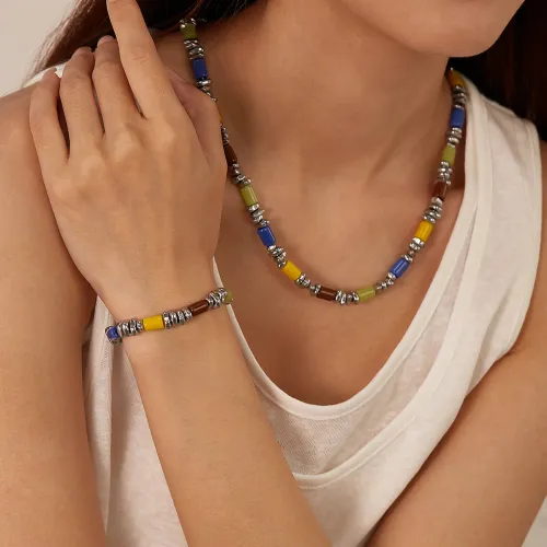 Wholesale Hematite Beads Bracelet and Necklace Jewelry Set
