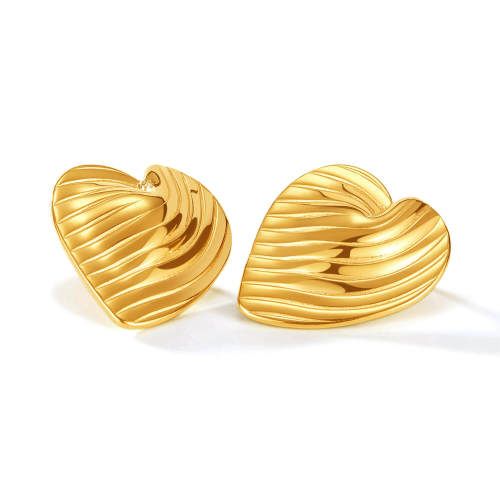 Wholesale Stainless Steel Gold Heart Earring