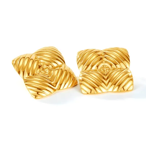 Wholesale Stainless Steel Striped Women's Earrings