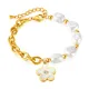 Wholesale Stainless Steel Half Freshwater Pearl Bracelet