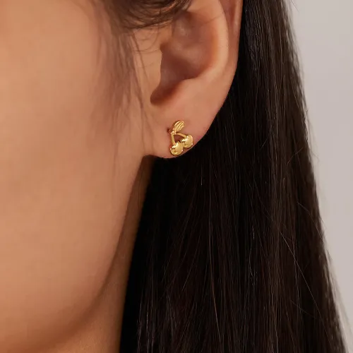 Wholesale Stainless Steel Cherry Earrings for Women
