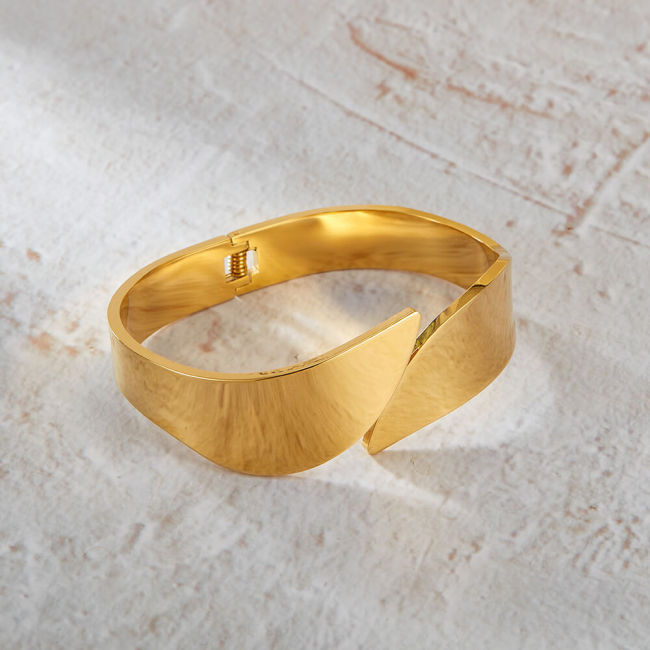 Wholesale Stainless Steel High Polished Wide Cuff Bangle