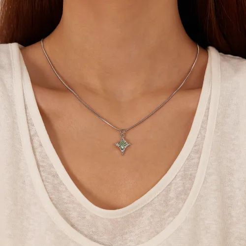 Wholesale Women Stainless Steel Quadrangle Necklace