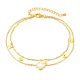 Wholesale Stainless Steel Layered Four Leaf Clover Anklet
