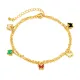 Wholesale Stainless Steel Double Layer Colorful Butterfly Anklet