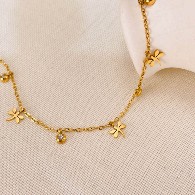 Wholesale Stainless Steel Dragonfly Anklet