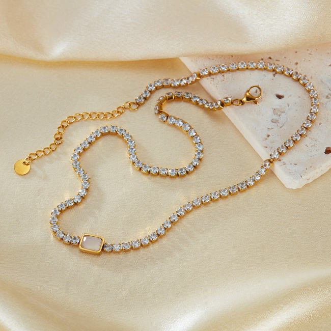 Wholesale Stainless Steel Elegant Tennis Necklaces