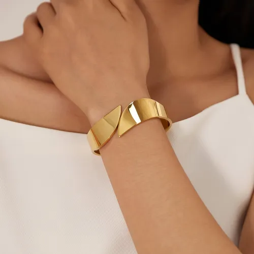 Wholesale Stainless Steel High Polished Wide Cuff Bangle