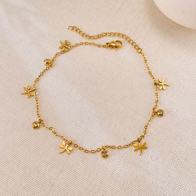 Wholesale Stainless Steel Dragonfly Anklet
