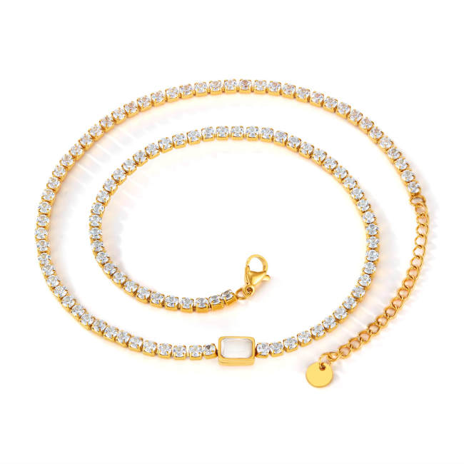 Wholesale Stainless Steel Elegant Tennis Necklaces