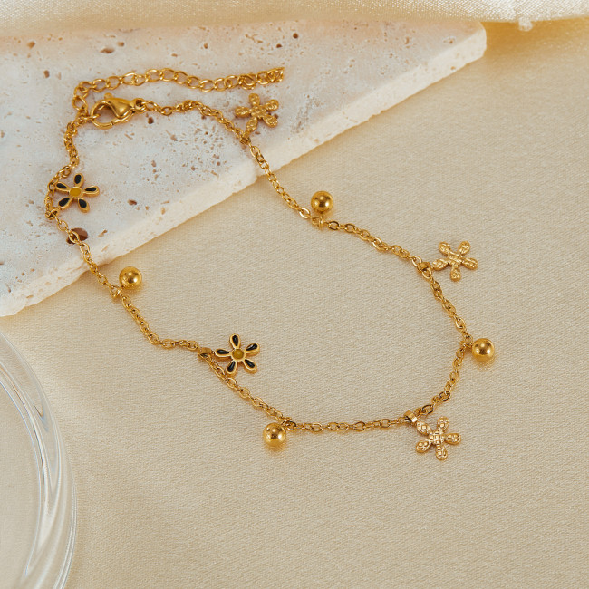 Wholesale Stainless Steel Flower Ladies Anklet