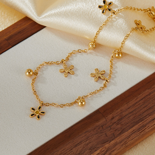 Wholesale Stainless Steel Flower Ladies Anklet