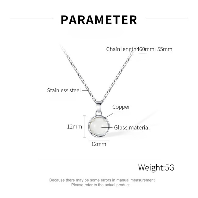 Wholesale Round Copper Pendant Steel Necklace