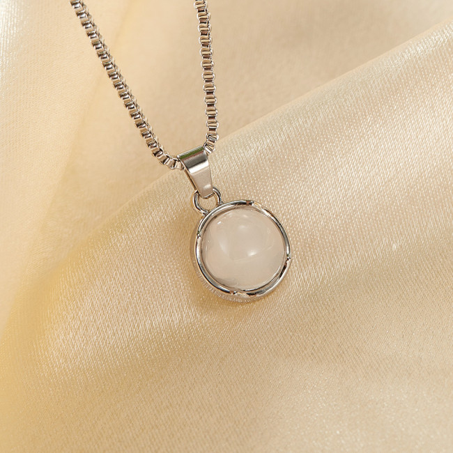 Wholesale Round Copper Pendant Steel Necklace