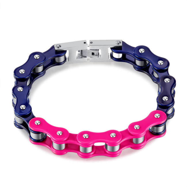 Wholesale Stainless Steel Two Tone Biker Bracelet