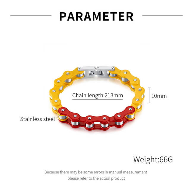 Wholesale Stainless Steel Two Tone Biker Bracelet
