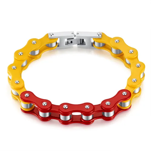 Wholesale Stainless Steel Two Tone Biker Bracelet