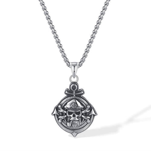 Wholesale Stainless Steel Vintage Pirate Skull Pendant