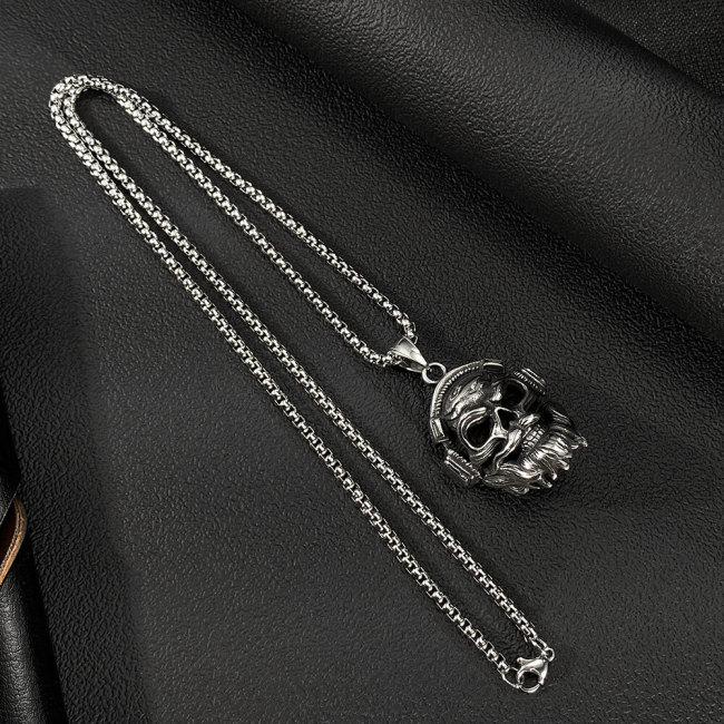 Wholesale Stainless Steel Skull Pendant with Headphones