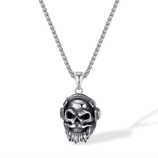 Wholesale Stainless Steel Skull Pendant with Headphones