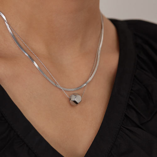 Wholesale Stainless Steel Double Layered Necklace