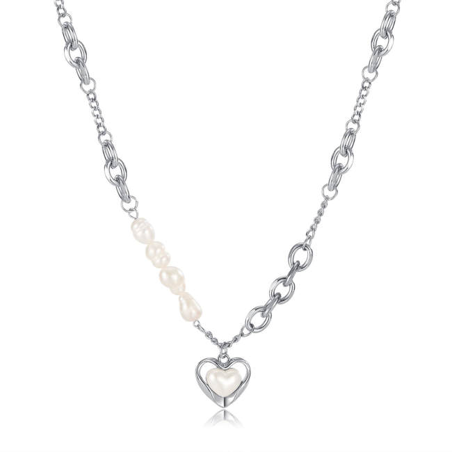 Wholesale Copper Heart Pearl Necklace