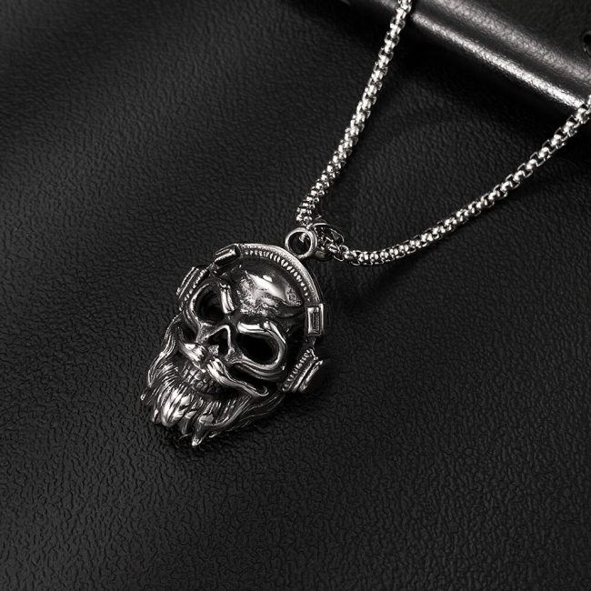Wholesale Stainless Steel Skull Pendant with Headphones