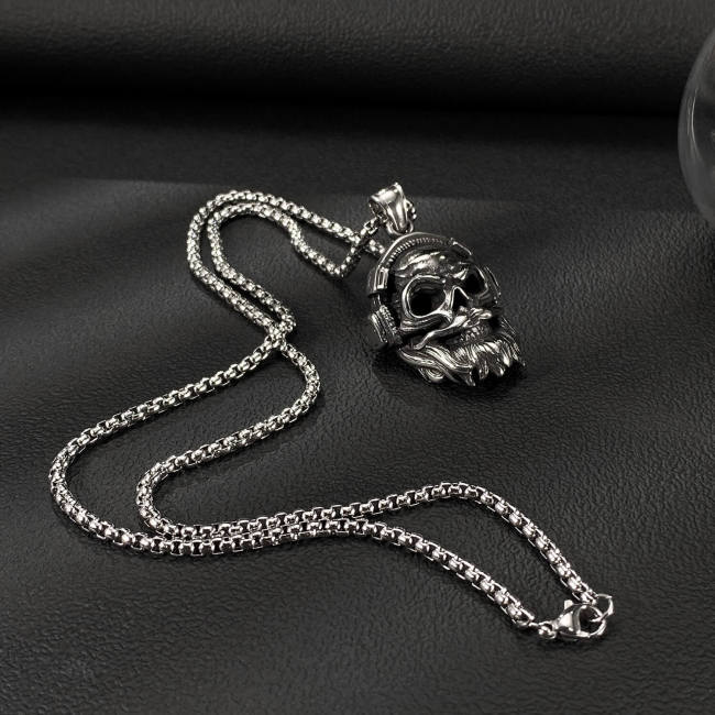 Wholesale Stainless Steel Skull Pendant with Headphones