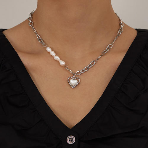 Wholesale Copper Heart Pearl Necklace