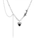 Wholesale Copper Heart Black Gallstone Necklace