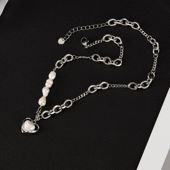 Wholesale Copper Heart Pearl Necklace