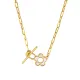 Wholesale Stainless Steel Gold Plated T-Bar Paperclip Necklace