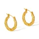 Wholesale Stainless Steel Gold-Plated Textured Earrings