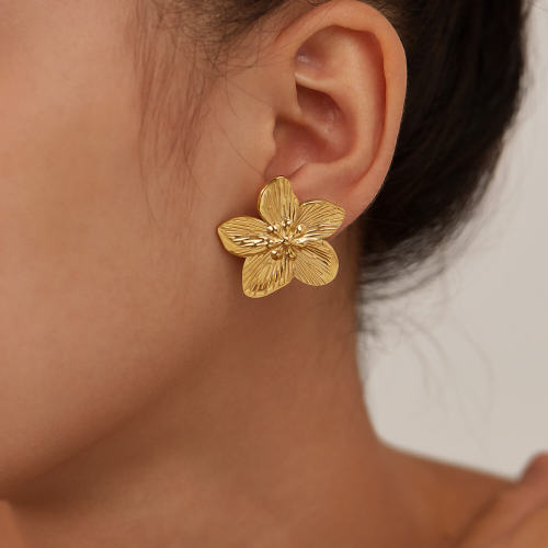 Wholesale Stainless Steel Flower Earrings