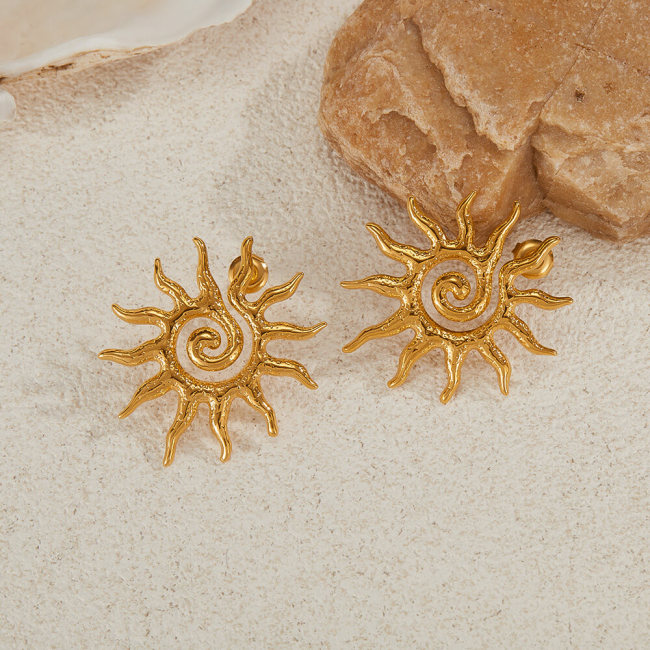 Wholesale Stainless Steel Sun Earrings