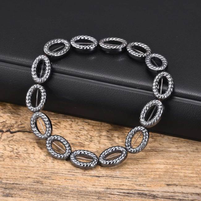 Wholesale Black Gallstone Hematite Men's Bracelet