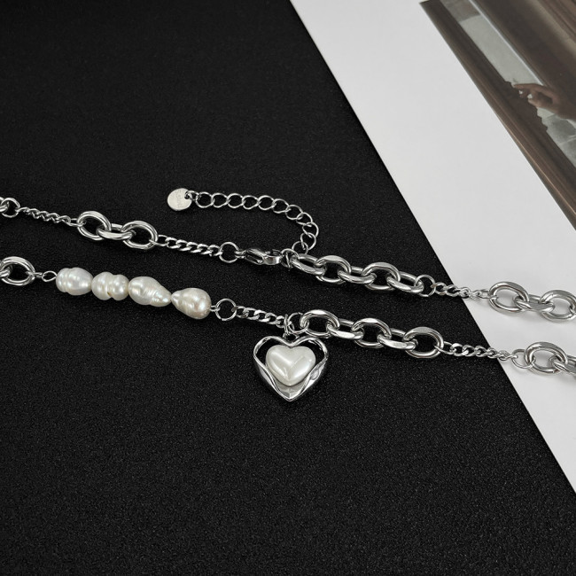 Wholesale Copper Heart Pearl Necklace