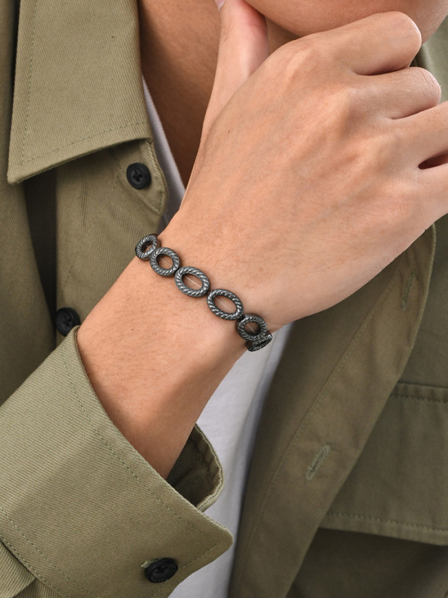 Wholesale Black Gallstone Hematite Men's Bracelet